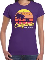 California zomer t-shirt / shirt California paradise voor dames - paars - California party / vakantie outfit / kleding/ feest shirt S