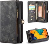 CASEME - Samsung Galaxy A50 Vintage Portemonnee Hoesje - Zwart