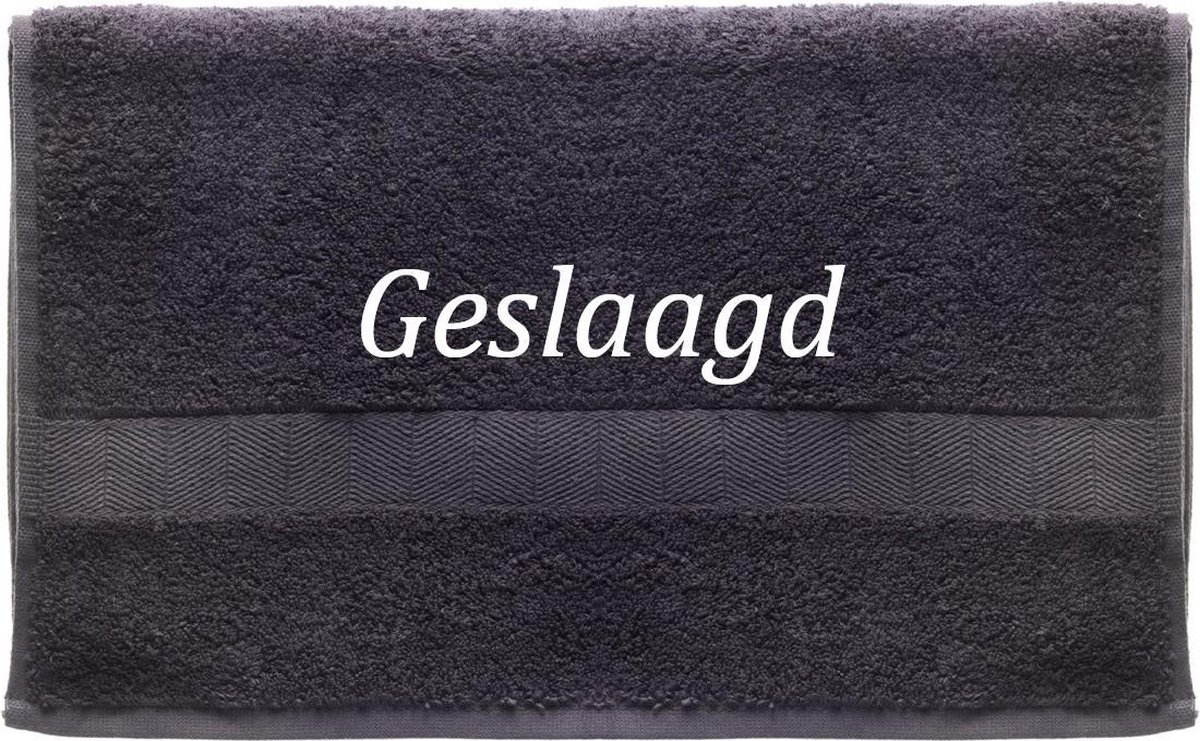 Handdoek - Geslaagd - 100x50cm - Grijs