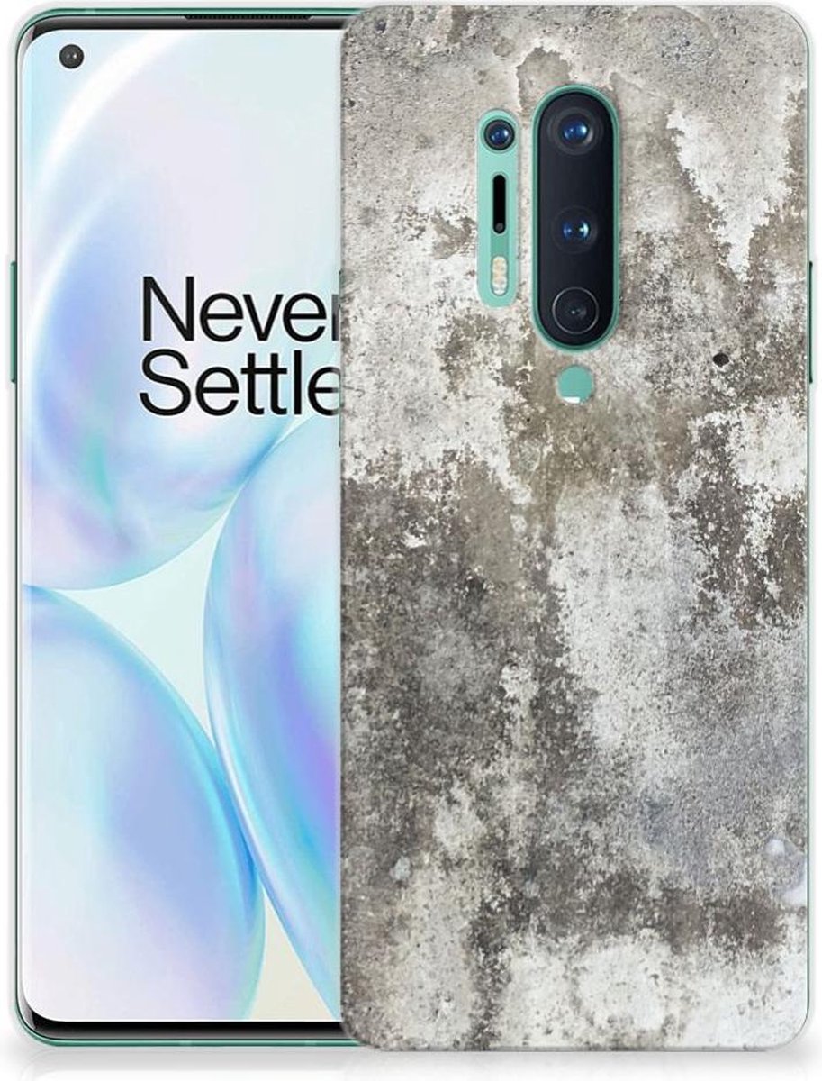 OnePlus 8 Pro TPU Siliconen Hoesje Beton Print