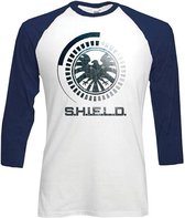 Marvel Raglan top -XL- S.H.I.E.L.D Symbol Wit/Blauw