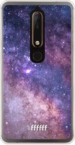 Nokia 6 (2018) Hoesje Transparant TPU Case - Galaxy Stars #ffffff