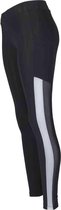 Urban Classics - Tech Mesh Striped Pocket Sportlegging - XS - Zwart/Wit