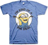 Minions Heren Tshirt -XL- I'm Kind Of A Big Deal Blauw