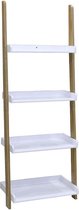 Bamboo Ladder 4-laags wit/bamboe 11163 Casame
