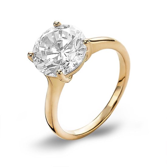 Twice As Nice Ring in 18kt verguld zilver, solitaire 10 mm 62