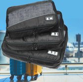 Decopatent® Cubes d'emballage SET 3 Pieces - Organisateur pour valise et sac à dos - Rangement pour sièges-auto de bagages Vêtements Sous-vêtements Chaussures pour femmes - Zwart