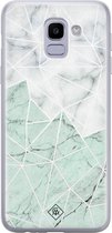 Samsung J6 (2018) hoesje siliconen - Marmer mint mix | Samsung Galaxy J6 (2018) case | mint | TPU backcover transparant