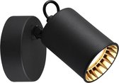 LED Plafondspot - Trion Pirlo - GU10 Fitting - 1-lichts - Rond - Mat Zwart - Aluminium - BSE
