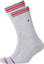 Tommy Hilfiger Iconic Sport Socks (2-pack) - heren sportsokken katoen - grijs - Maat: 39-42
