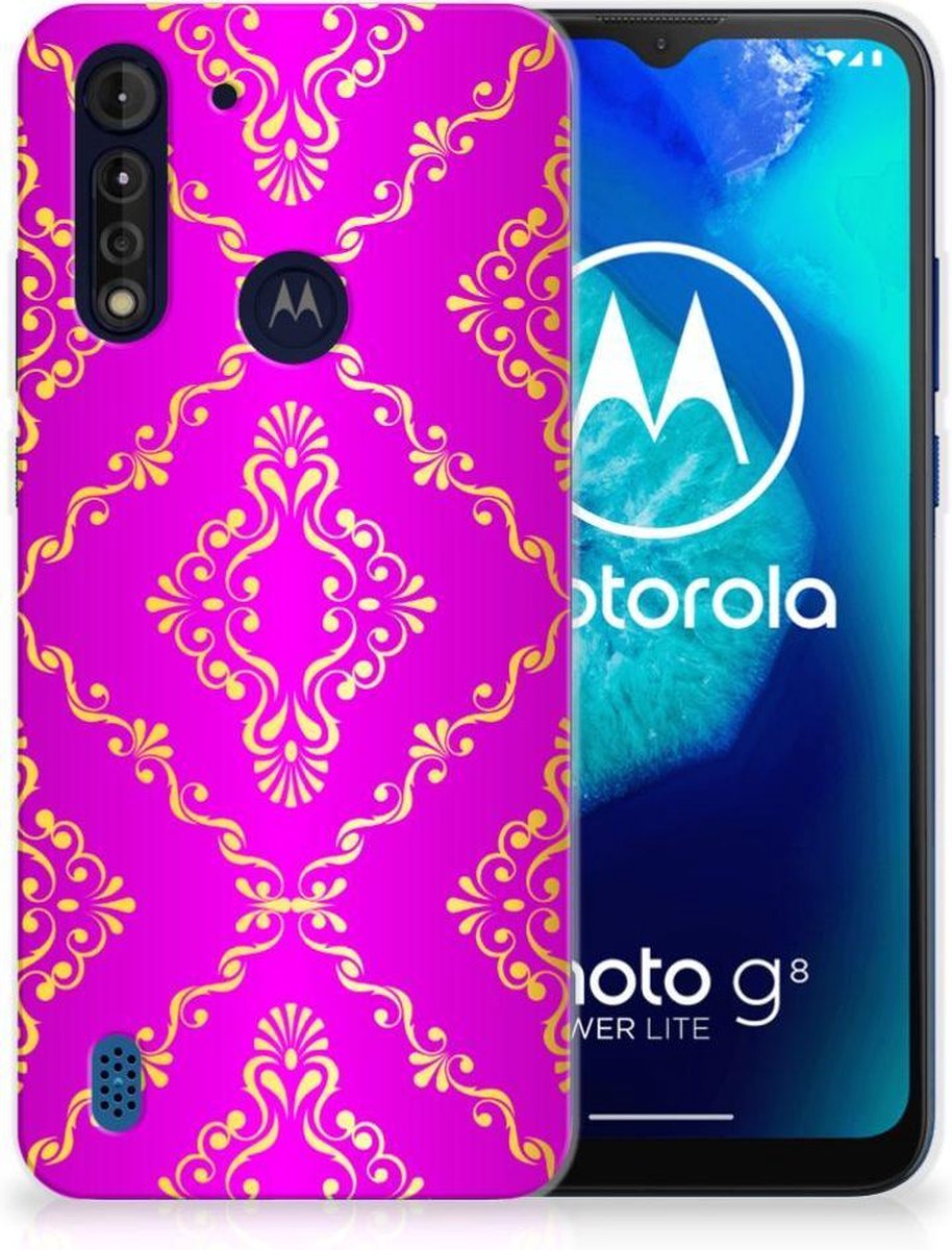 Siliconen Hoesje Motorola Moto G8 Power Lite Barok Roze