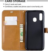 Samsung Galaxy A20e Jeans Portemonnee Hoesje Zwart