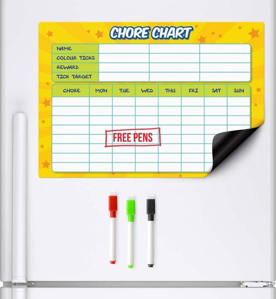 CKB - Planificateur de tâches - Planificateur familial - Magnétique - Tableau - Planificateur avec marqueur