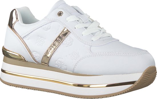 GUESS Dafne Faux Leather Dames Sneakers - Wit - Maat 40 | bol.com