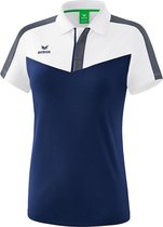 Erima Squad Polo Dames Wit- New Navy-Slate Grijs Maat 40