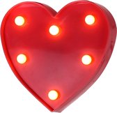 Lumière de décoration LED blanche chaude en forme de coeur créatif 2 piles AA Alimenté par table de festival de fête Lampe de mariage Veilleuse (rouge)