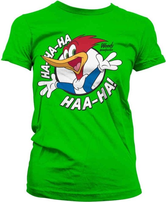 Woody Woodpecker Dames Tshirt -M- HAHAHA Groen