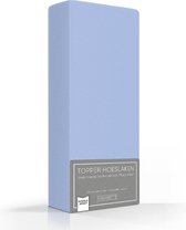 Hoogwaardige Dubbel Jersey Topper Hoeslaken Lits-jumeaux Blauw |  160/180x200/210/220 | Zacht En Dik | Rondom Elastiek