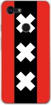 Google Pixel 3 XL Hoesje Transparant TPU Case - Amsterdamse vlag #ffffff