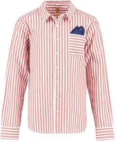 Hemd Long Sleeve Bouters Deep Red Stripes