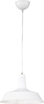 LED Hanglamp - Hangverlichting - Trion Wulo - E27 Fitting - Rond - Mat Wit - Aluminium - BES LED