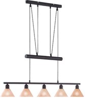 LED Hanglamp - Hangverlichting - Trion Stomun - E14 Fitting - 5-lichts - Rechthoek - Roestkleur - Aluminium - BES LED