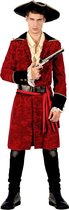LUCIDA - Chique rood en zwart piraat kostuum voor heren - M - Volwassenen kostuums