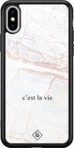 iPhone XS Max hoesje glass - C'est la vie | Apple iPhone Xs Max case | Hardcase backcover zwart