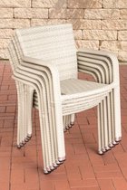 Clp chaise de jardin en osier Poly/ Fauteuil LEONIE, accoudoirs, cadre en aluminium - blanc