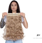 Wavy clip-in hairextension 60 cm lang krullend haar synthetisch, blond kleur #16 van Mi Loco Loco hair extensions clip in haar