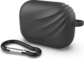 Devia  Apple Airpods Pro hoesje - zwart deluxe - siliconen - met karabijn haakje