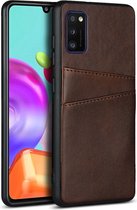 Samsung Galaxy A41 Kunstlederen Hoesje met Dubbele Kaartsleuf Coffee