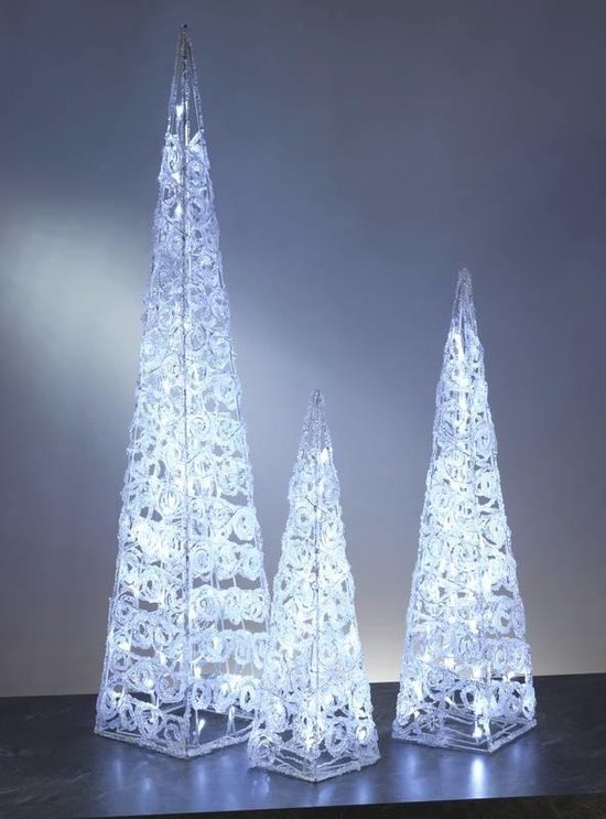 ambitie eetpatroon De Alpen Acryl Piramide met 40 witte LED lampjes, 59 cm | bol.com