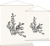 Vleugeltjesbloem zwart-wit (Milkwort) - Foto op Textielposter - 90 x 120 cm
