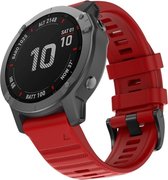 Let op type!! Voor Garmin Fenix 6X 26mm Siliconen Smart Watch Vervanging strap Polsbandje(Rood)