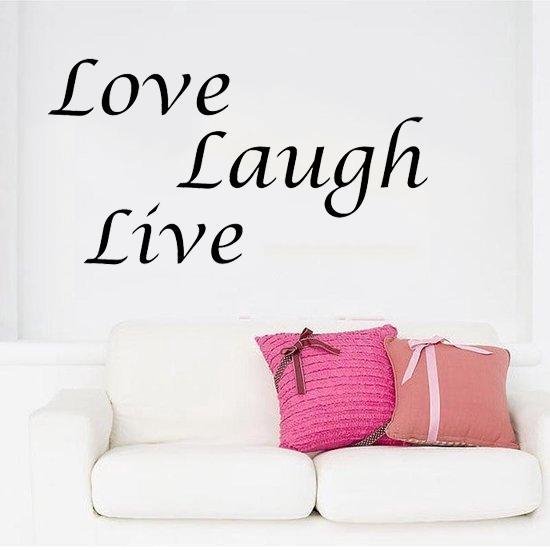 gas gevoeligheid Gooi Muursticker Tekst - Live Laugh Love | bol.com
