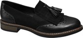 Graceland Dames Zwarte brogue loafer franjes - Maat 37