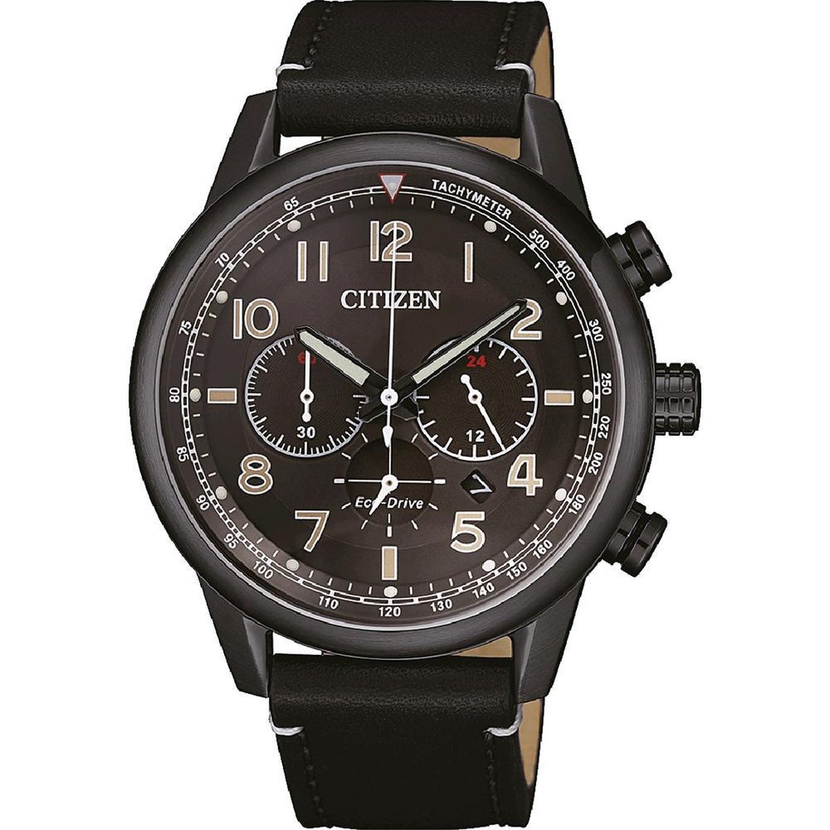 Citizen Horloge - Citizen heren horloge - Zwart - diameter 43.1 mm - kleur gecoat roestvrij staal