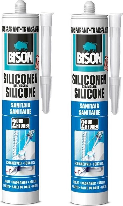Bison Siliconenkit Sanitair duoverpakking - Transparant - 310 ml | bol.com