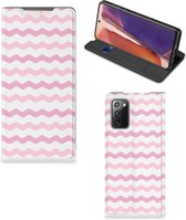 Hoesje ontwerpen Geschikt voor Samsung Galaxy Note20 Smart Cover Waves Roze