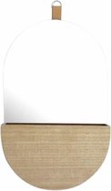 Rox Living Spiegel Met Bakje Ovaal 40 X 25 Cm Hout Naturel