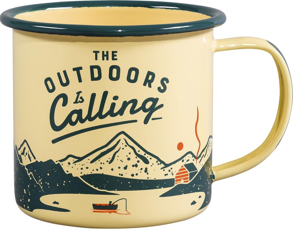 Outdoors calling emaille drinkbeker - Gentlemens Hardware