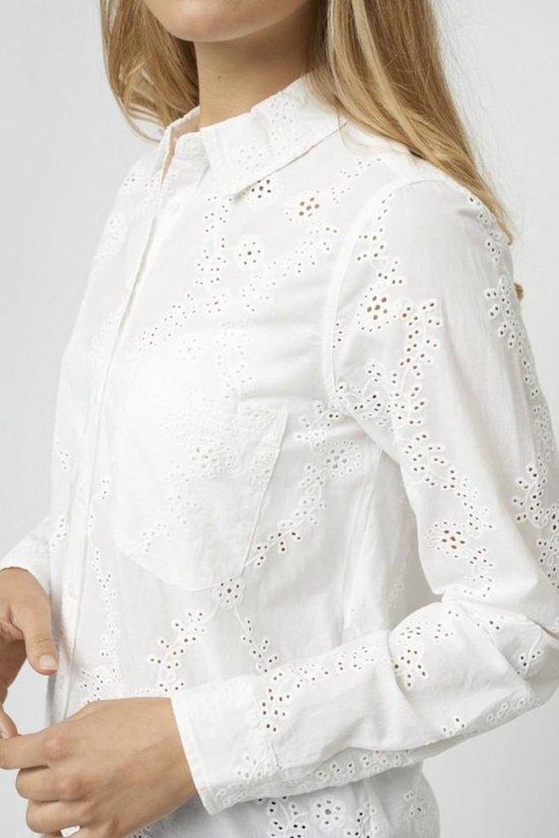 Soyaconcept blouse off-white met broderie van 100% katoen maat S | bol.com