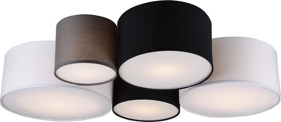LED Plafondlamp - Plafondverlichting - Trion Hotia - E27 Fitting - 5-lichts - Rond - Meerkleurig - Aluminium