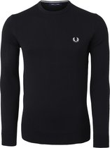 Fred Perry O-hals trui wol - zwart - Maat: S