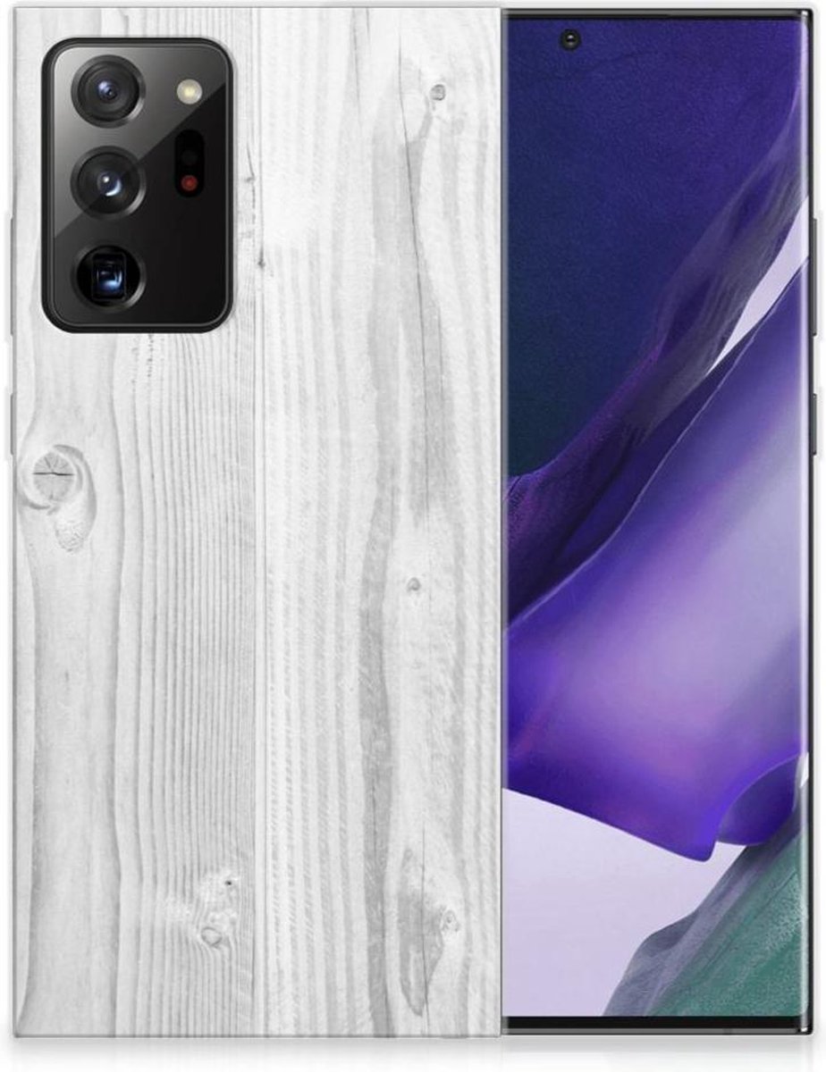 Samsung Galaxy Note20 Ultra Bumper Hoesje White Wood