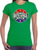 Have fear South Africa is here / Zuid Afrika supporter t-shirt groen voor dames XS