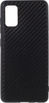 Shop4 - Samsung Galaxy A41 Hoesje - Zachte Back Case Carbon Zwart