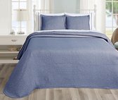 Nightsrest Bedsprei van Gogh - Double Face - Jeans Blauw/wit - Maat: 270x260cm