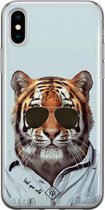 iPhone X/XS hoesje siliconen - Tijger wild | Apple iPhone Xs case | TPU backcover transparant